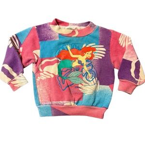 Vintage 90s Disney's The Little Mermaid Sweatshirt 2T Ariel Movie Promo USA